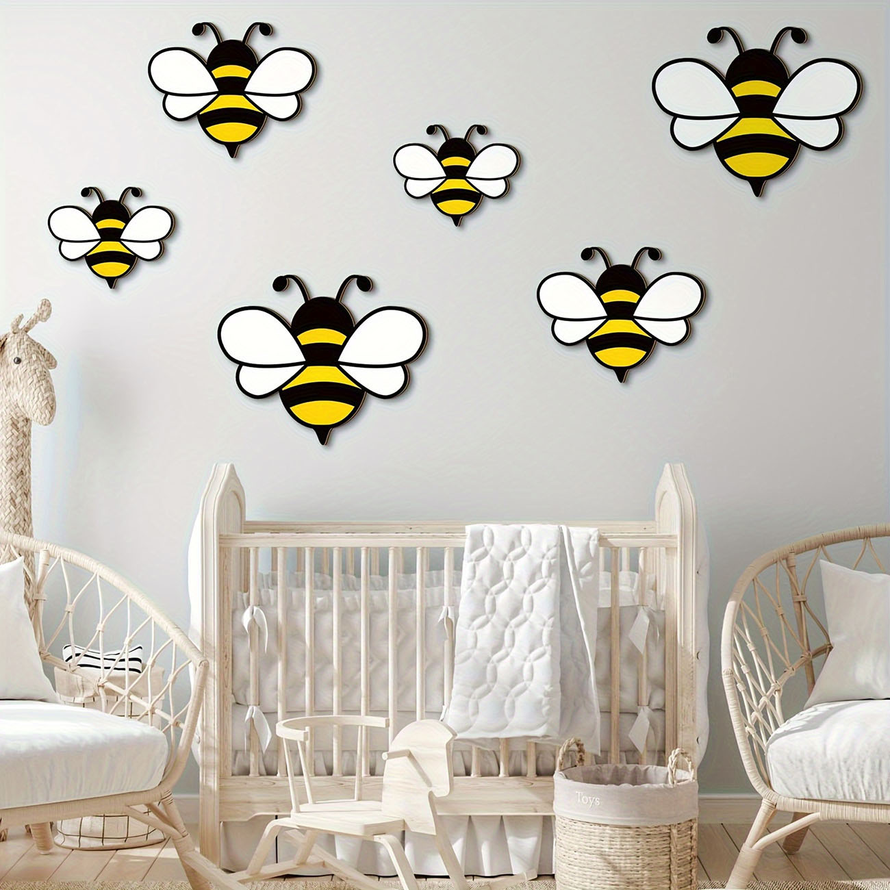 6Pcs Cute Bee Wooden Wall Stic – Wall Decal Nursery recenzja i cena