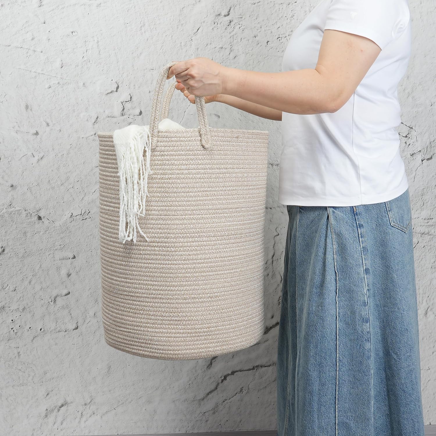 Woven Cotton Rope Laundry bask – Baby Nursery Laundry Hamper recenzja i cena