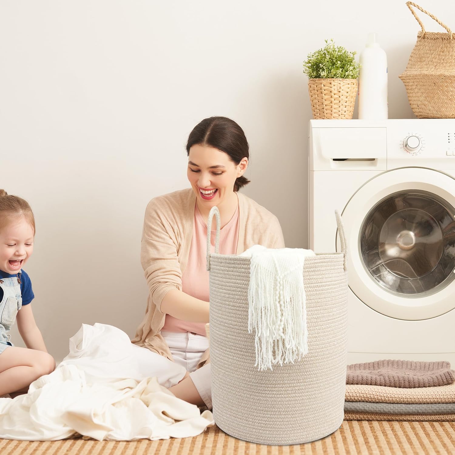 Woven Cotton Rope Laundry bask – Baby Nursery Laundry Hamper recenzja i cena