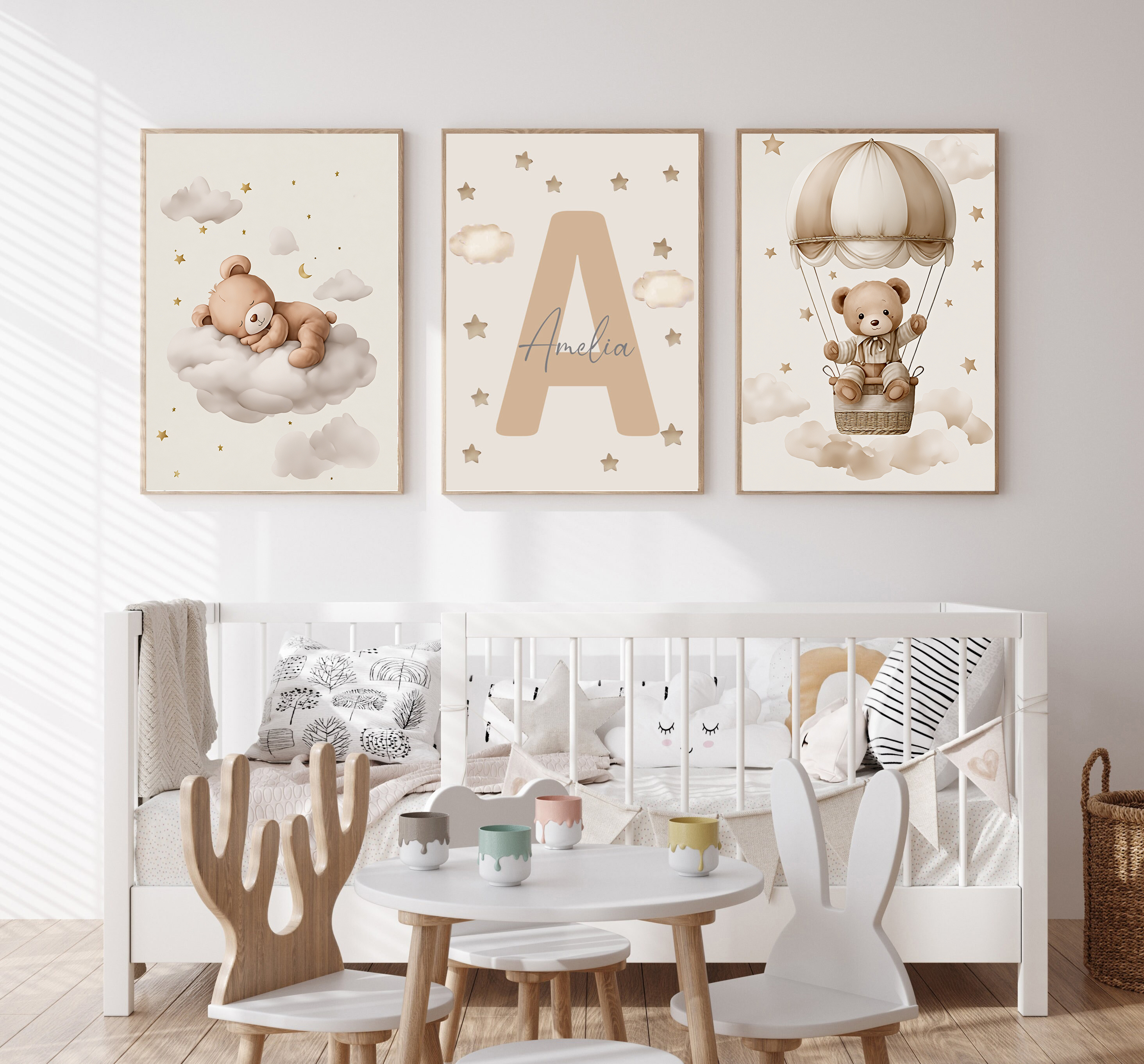 3pcs/set Bohemian Teddy Bear A – Baby Nursery Wall recenzja i cena