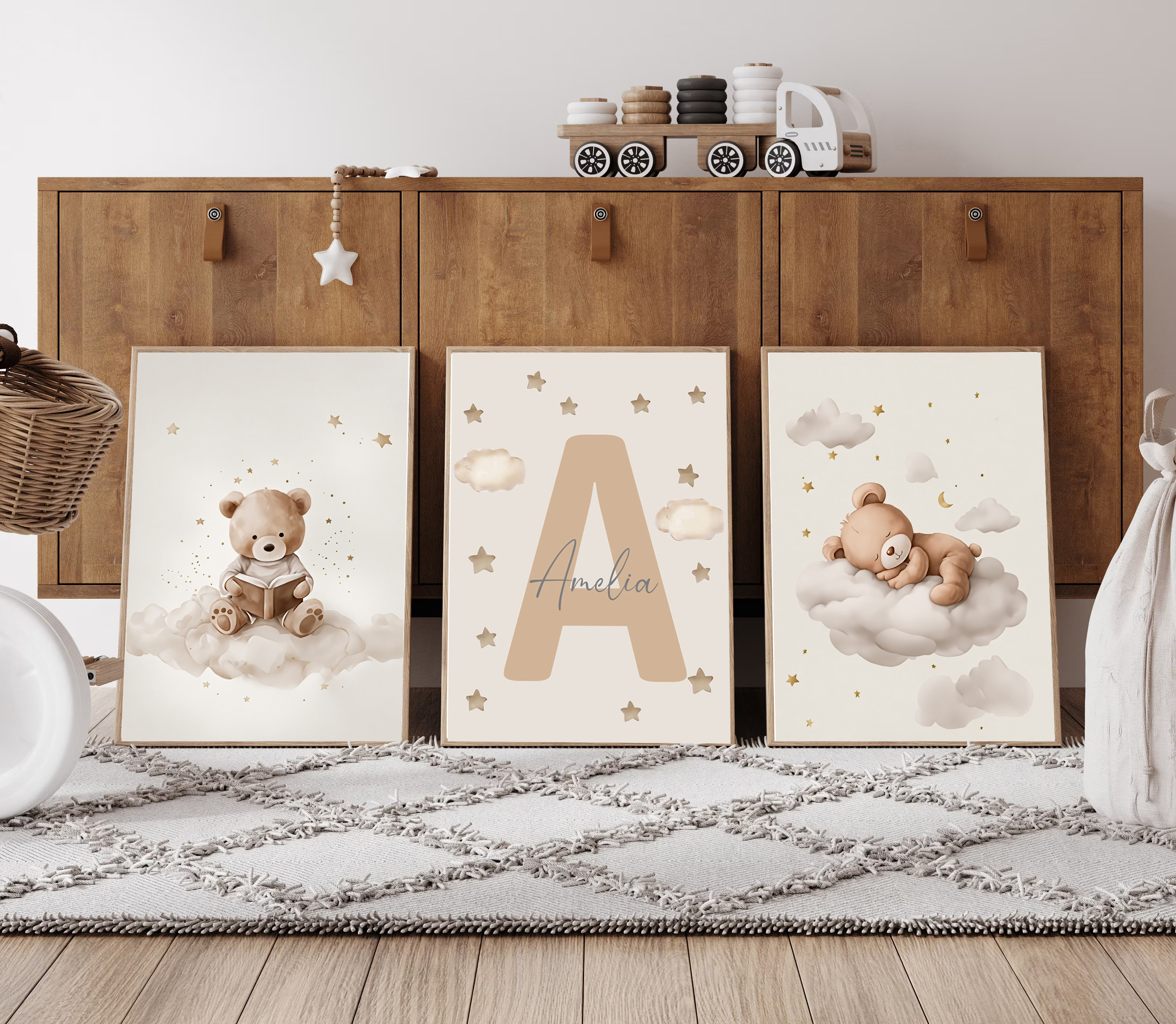 3pcs/set Bohemian Teddy Bear A – Baby Nursery Wall recenzja i cena