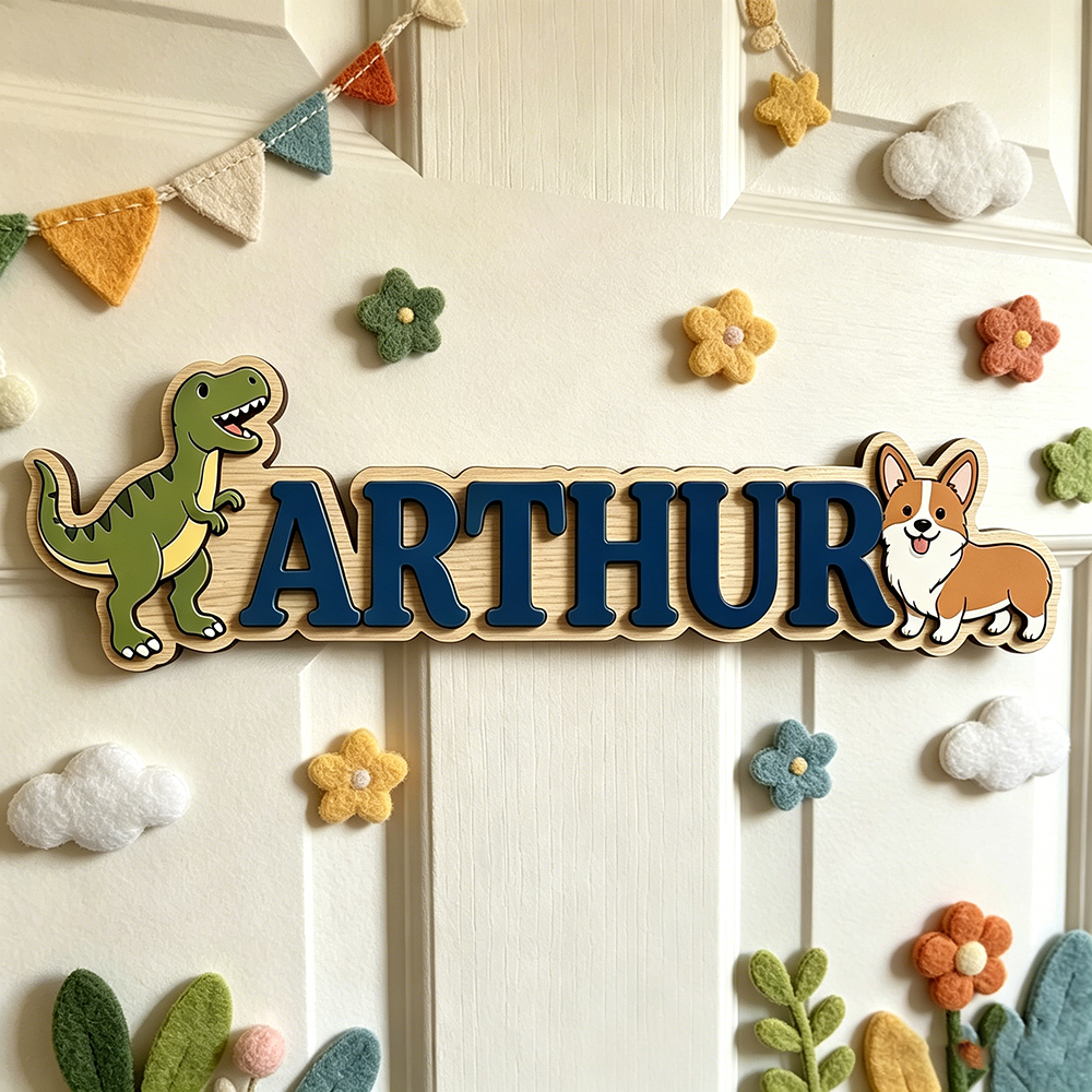 Whimsical Green T-Rex & Corgi  – Baby Nursery Neutral recenzja i cena