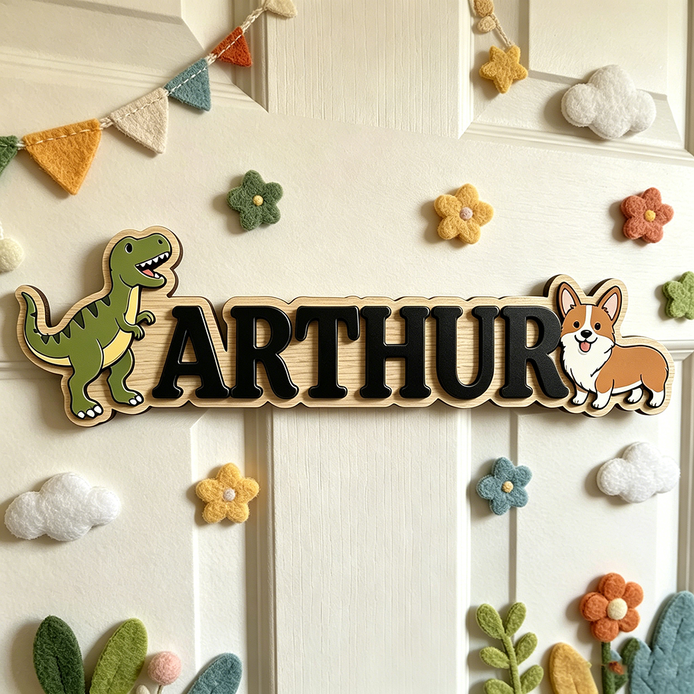Whimsical Green T-Rex & Corgi  – Baby Nursery Neutral recenzja i cena