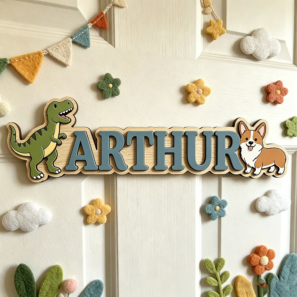 Whimsical Green T-Rex & Corgi  – Baby Nursery Neutral recenzja i cena