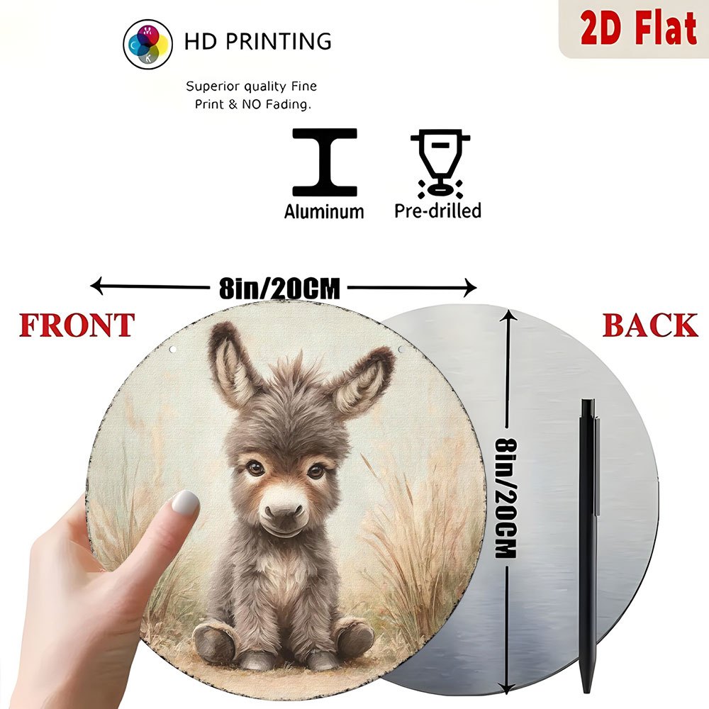 Vintage Baby Donkey Round Meta – Baby Nursery Vintage recenzja i cena