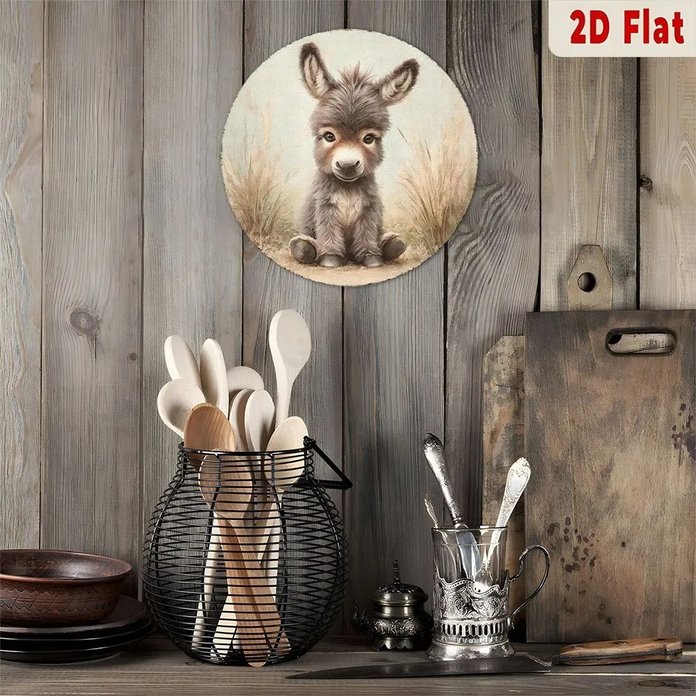 Vintage Baby Donkey Round Meta – Baby Nursery Vintage recenzja i cena