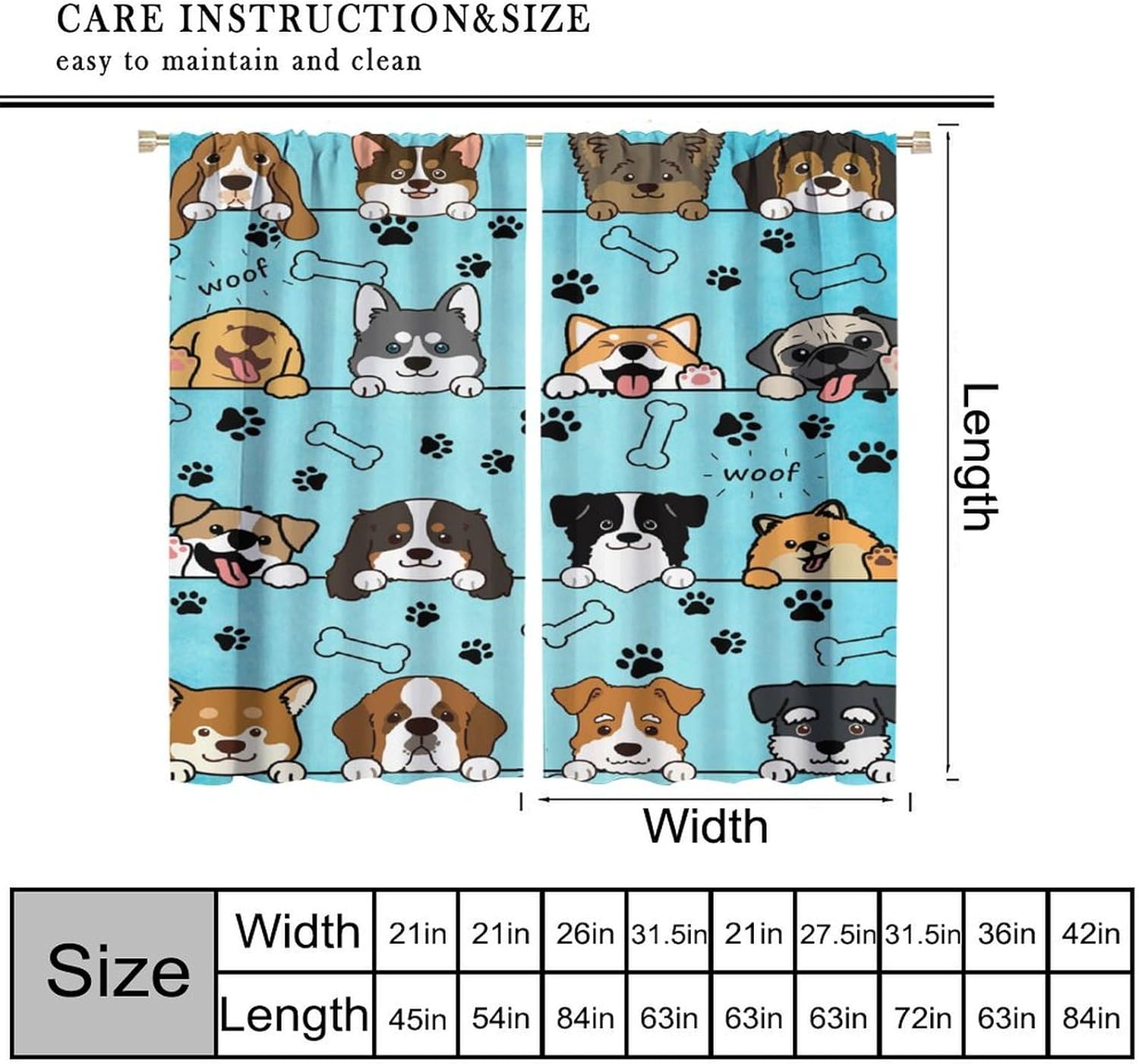 Cute Dog Curtains for Kids Gir – Baby Nursery In Hospital recenzja i cena