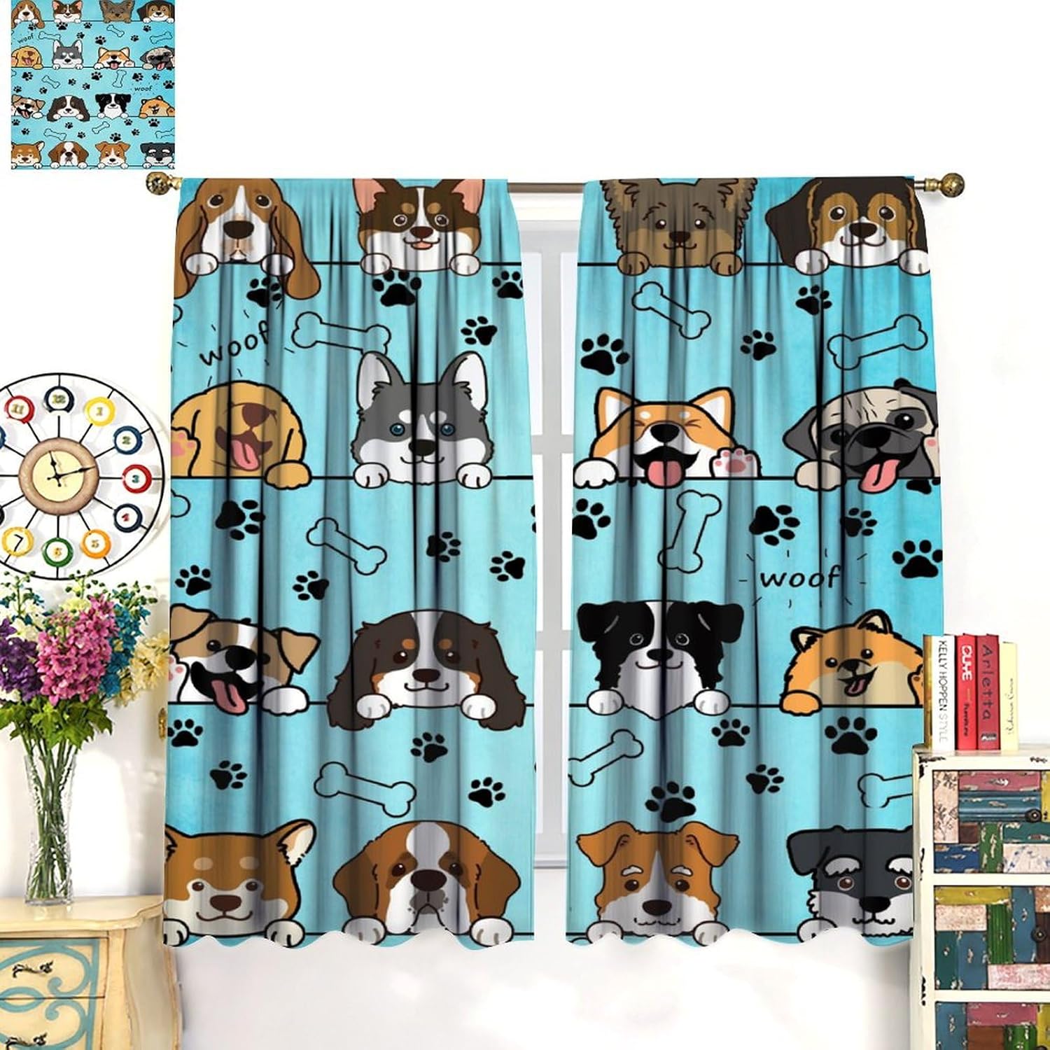 Cute Dog Curtains for Kids Gir – Baby Nursery In Hospital recenzja i cena
