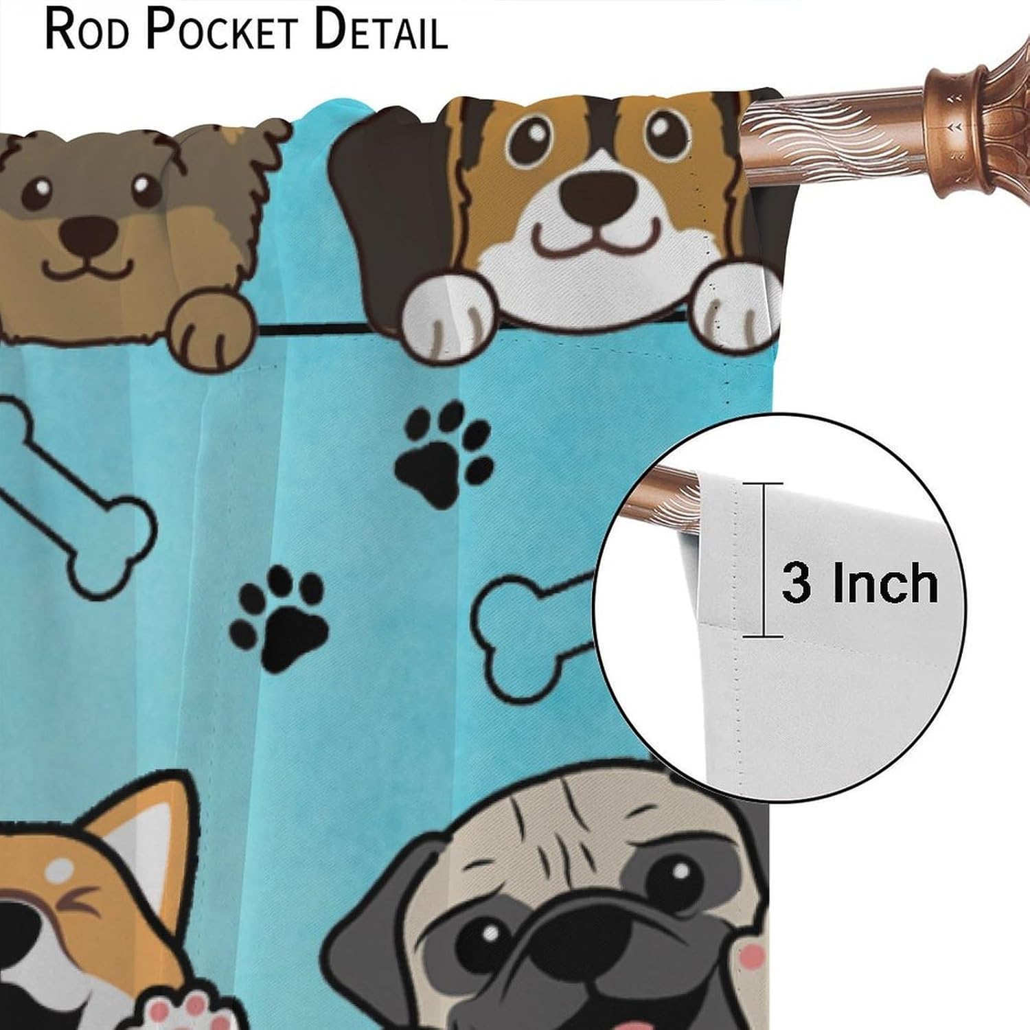 Cute Dog Curtains for Kids Gir – Baby Nursery In Hospital recenzja i cena